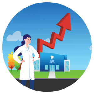 Circular illustration of key performance points in a business setting.
