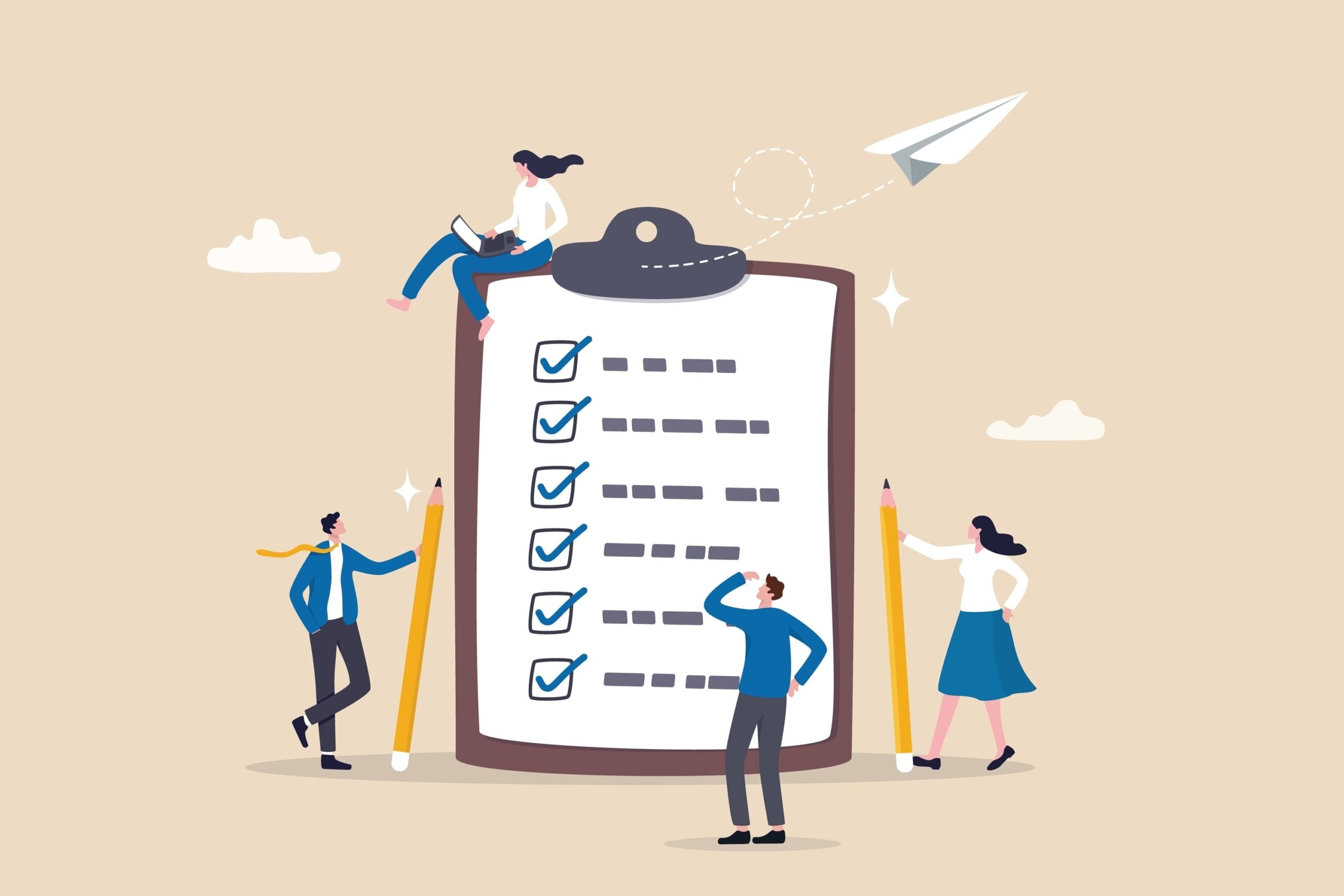 animated image of a checklist with some of the boxes checked
