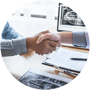 Illustration of successful patient financing outcome in dental practice.