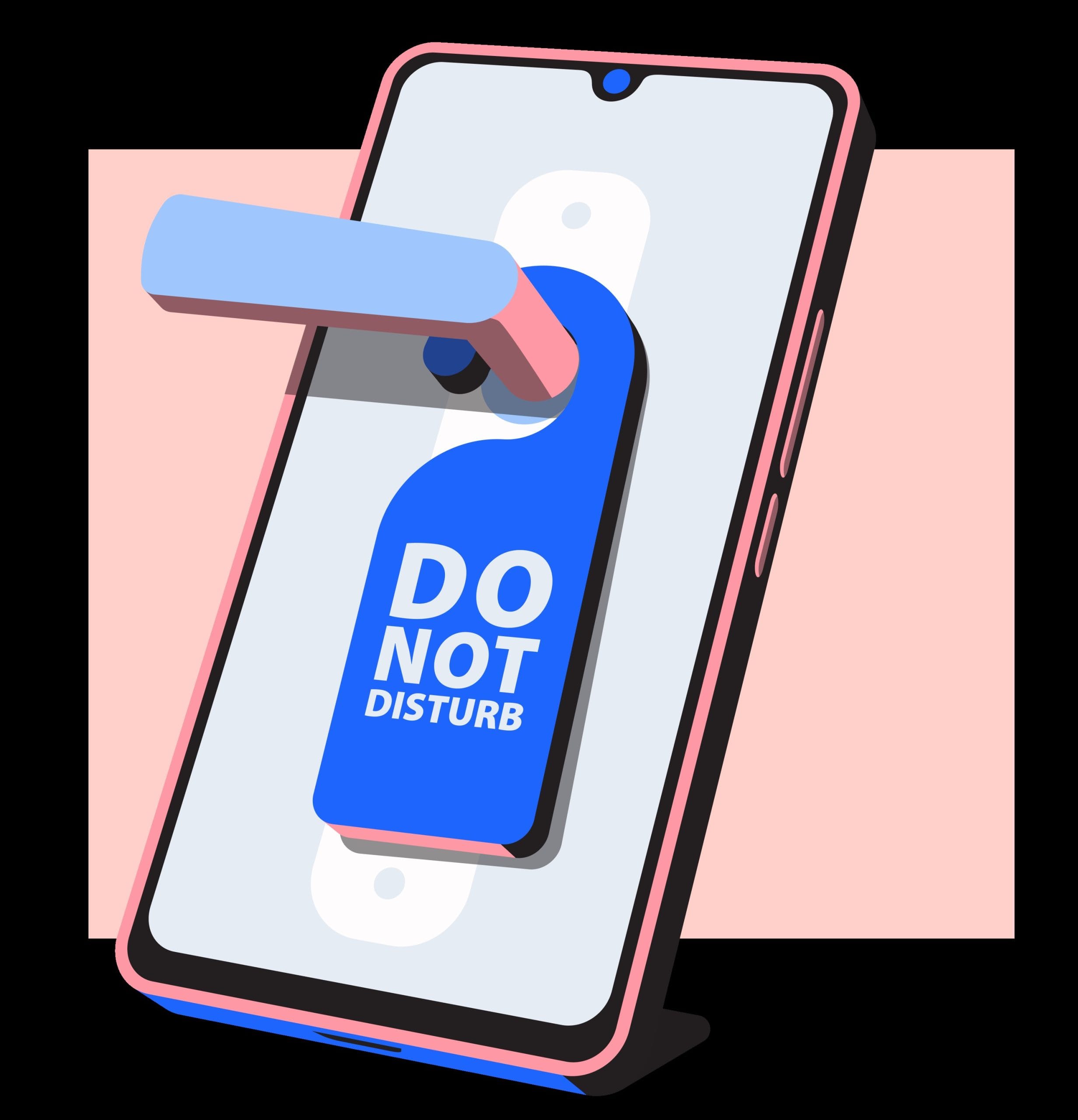 image of a phone with a do not disturb sign on the screen