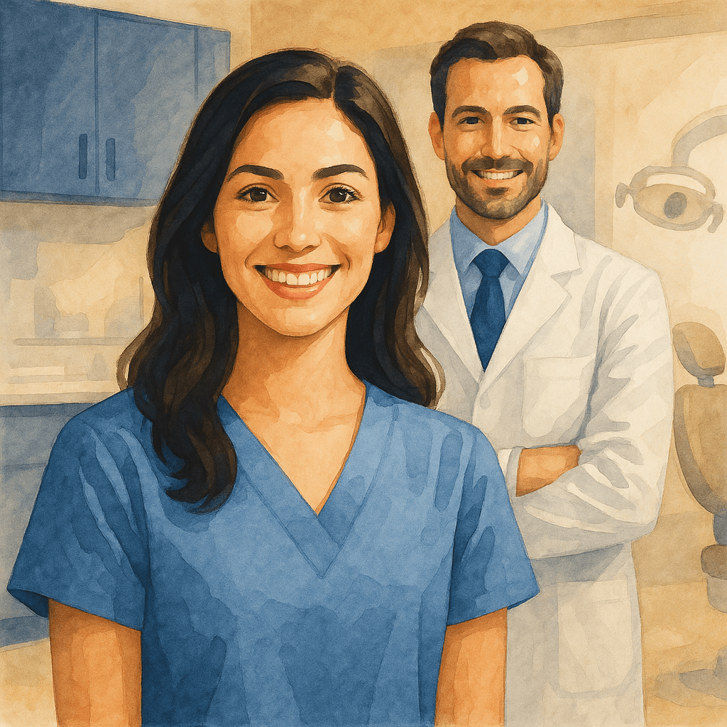 Smiling dental staff