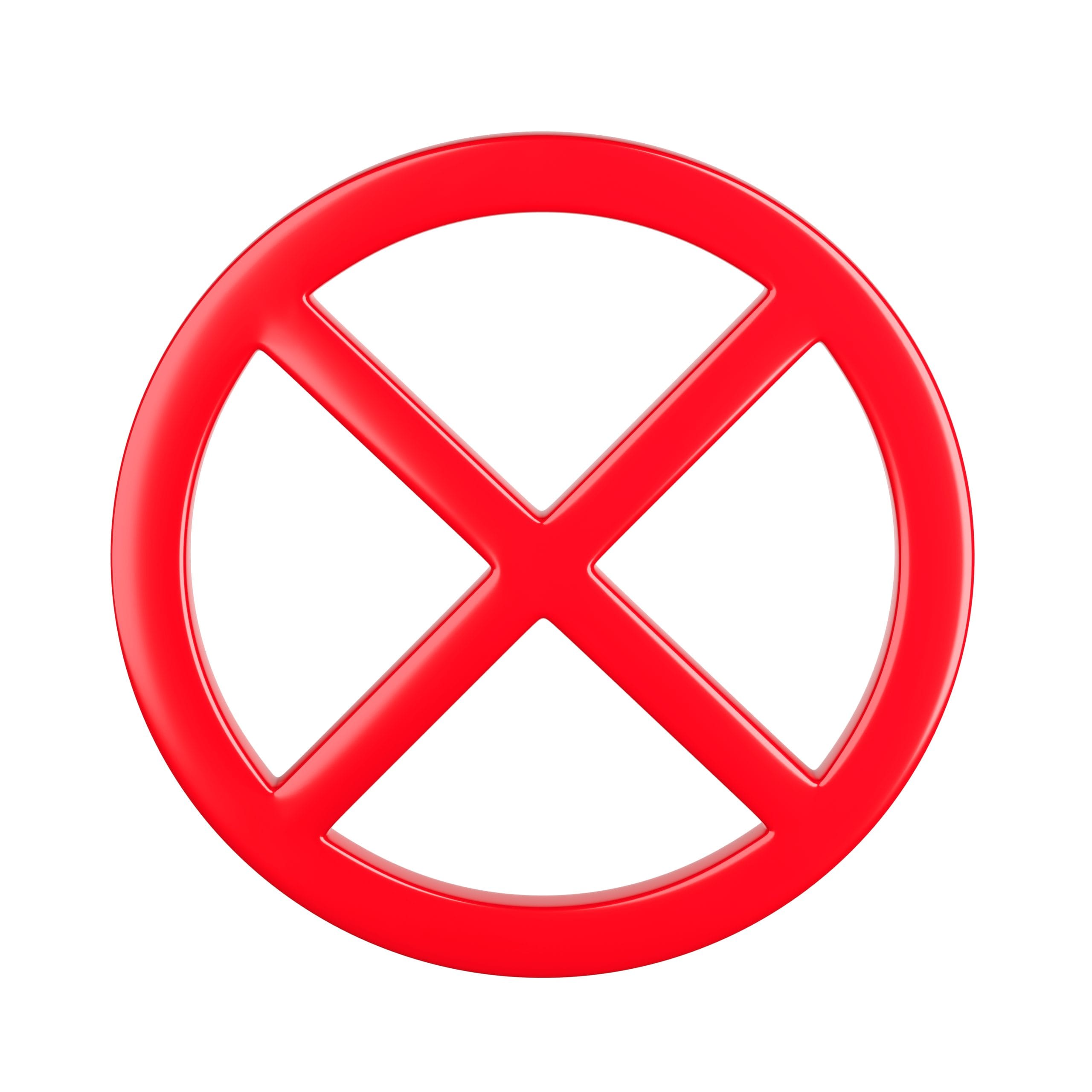 a red x with a circle around it