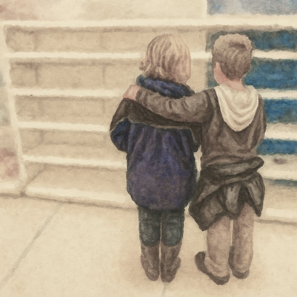 Empty supermarket shelves.